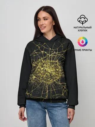 Женское худи / Ночная карта Парижа