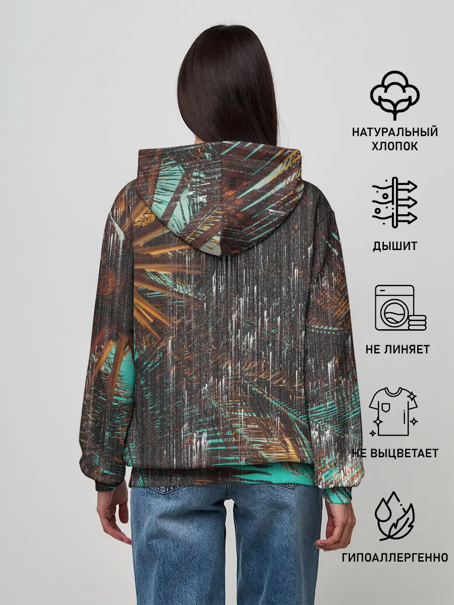 Женское худи / Palm glitch art