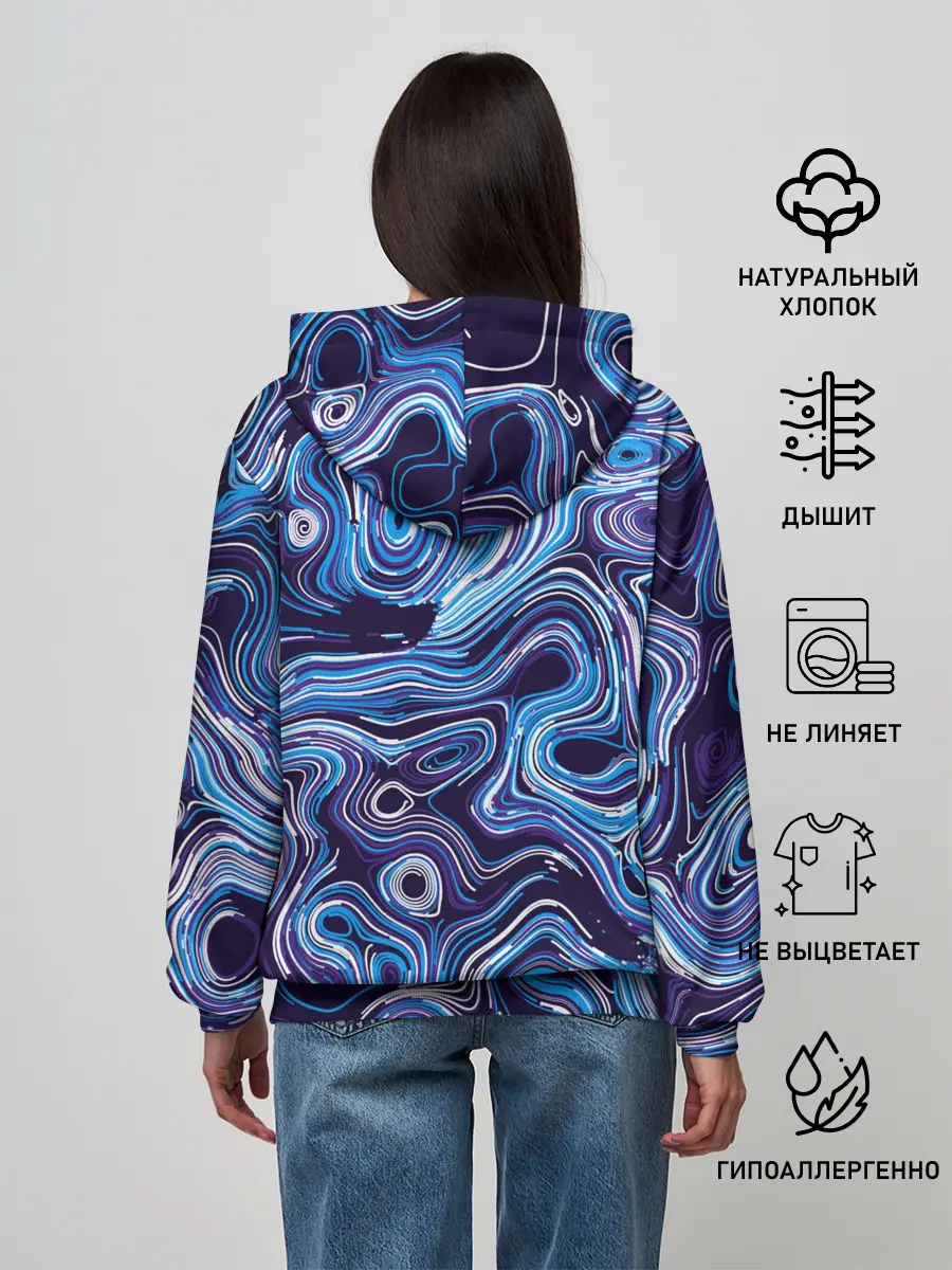 Женское худи / Синие линии