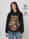 Женское худи / Сова с моноклем