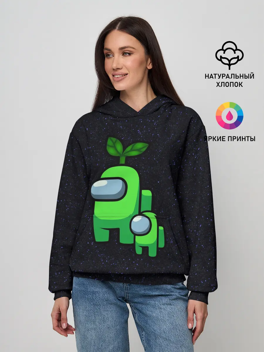 Женское худи / Among us Lime+ kid lime