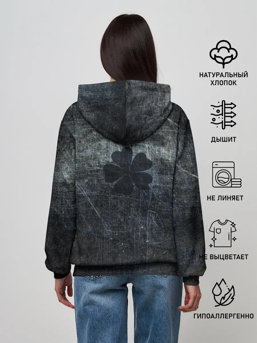 Женское худи / Лицо Астера на состаренном черном фоне