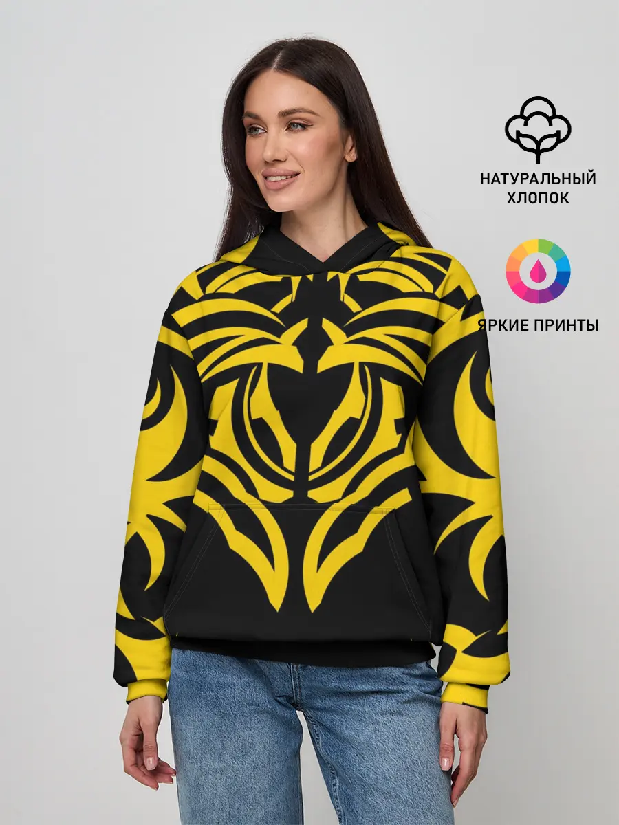 Женское худи / Узор жёлтый