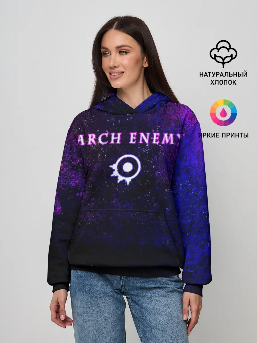 Женское худи / Arch Enemy. Neon logo