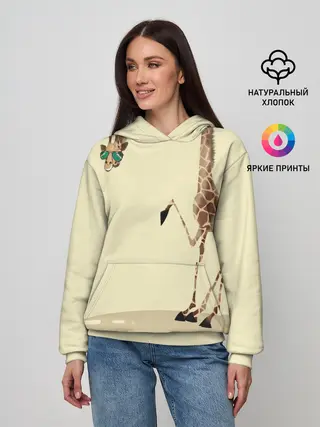 Женское худи / жираф на шее