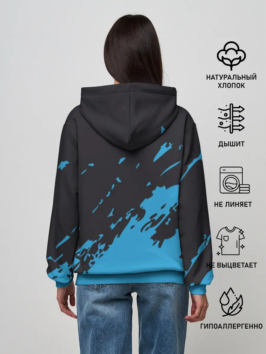 Женское худи / One Piece синий всплеск