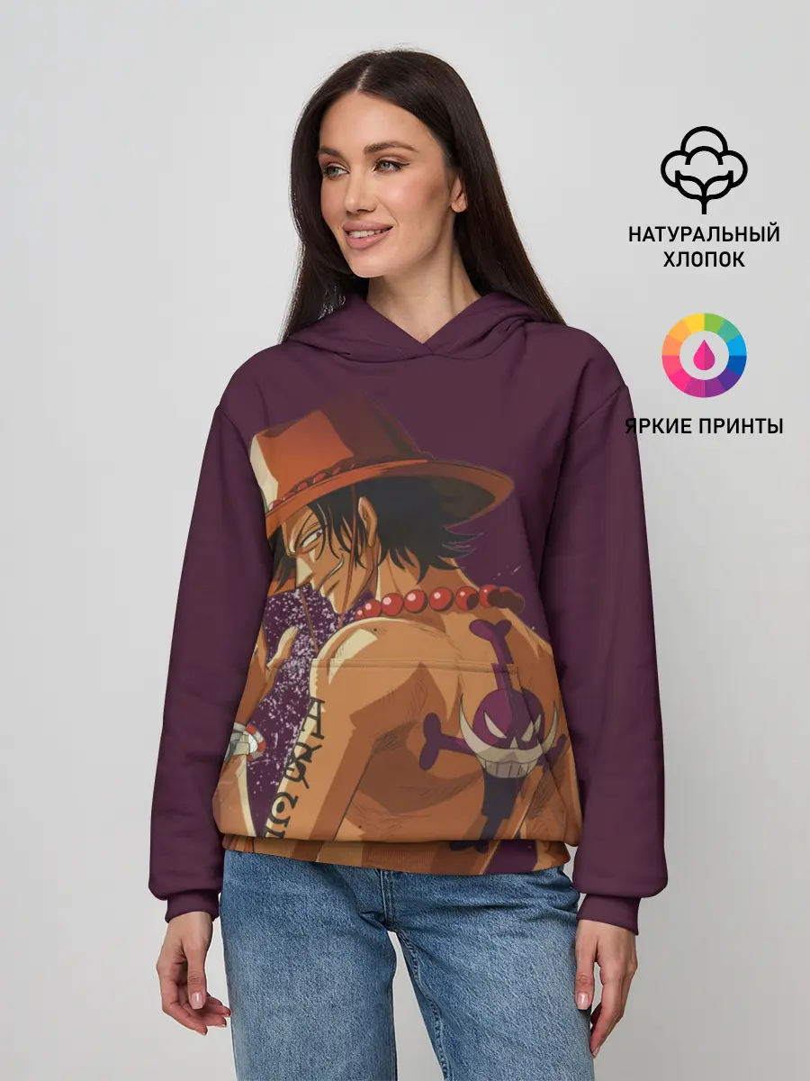 Женское худи / One Piece. Портгас Д. Эйс