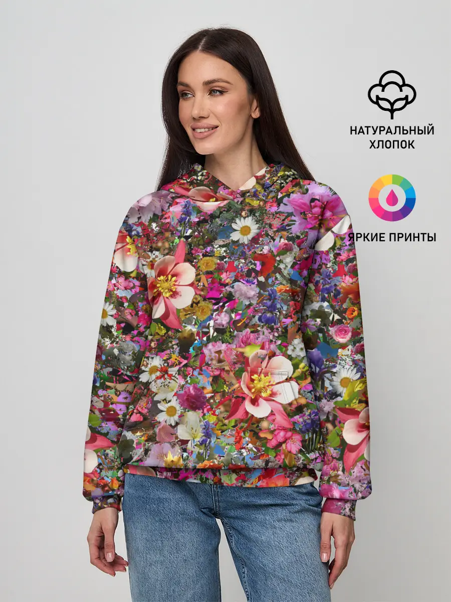 Женское худи / Разные цветы