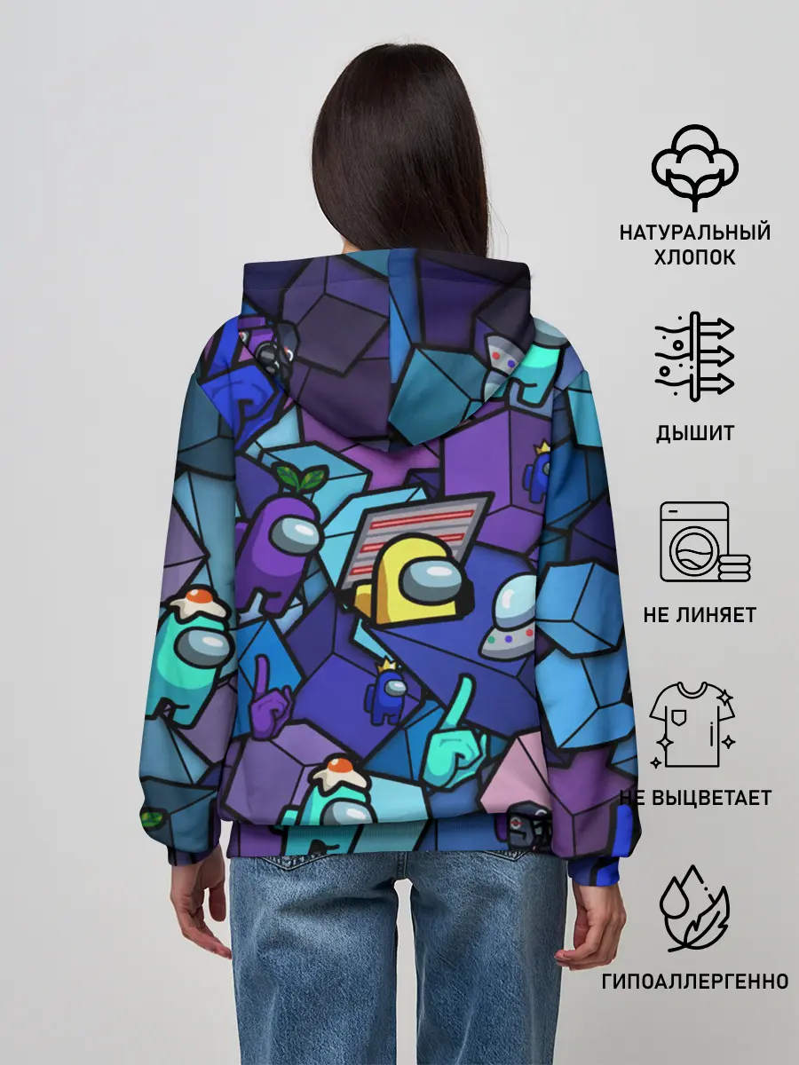 Женское худи / Among Us кубики