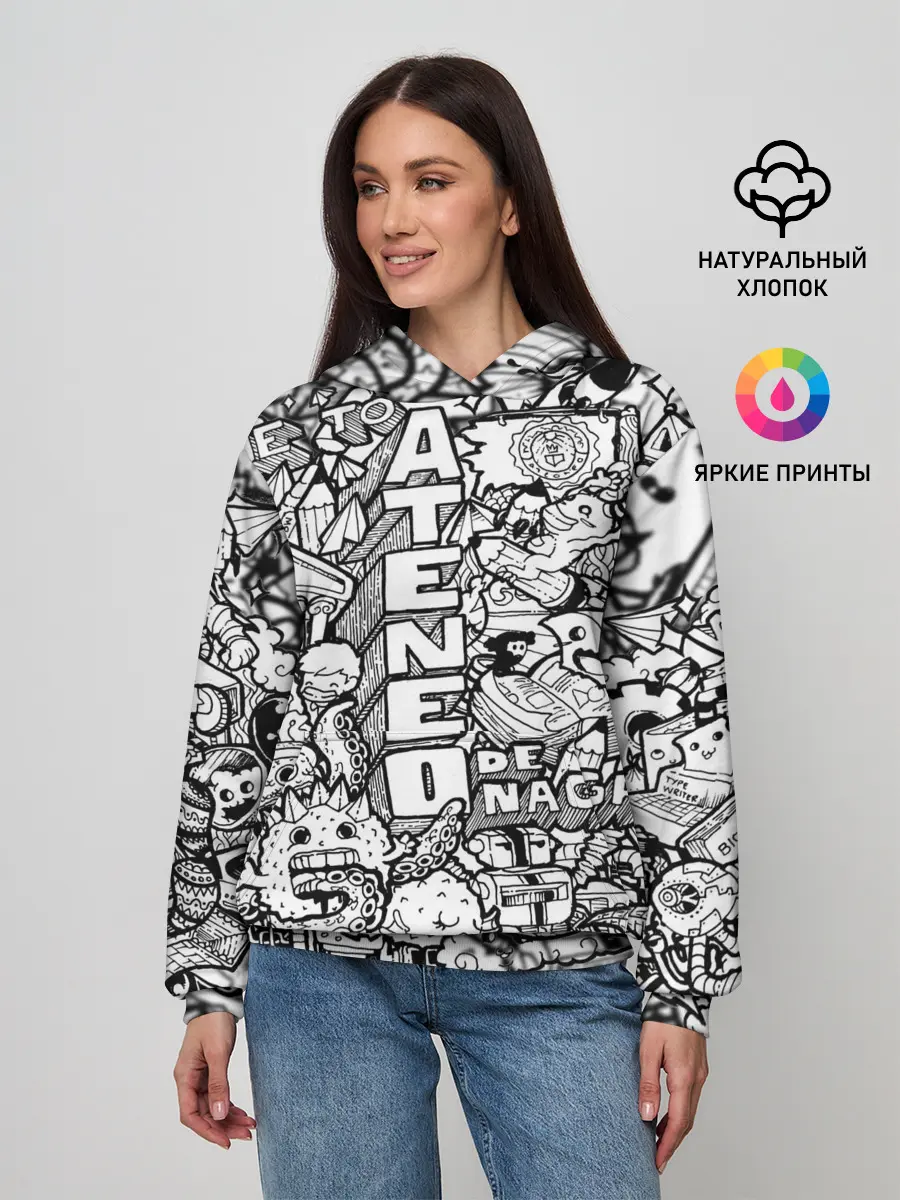 Женское худи / Doodle граффити