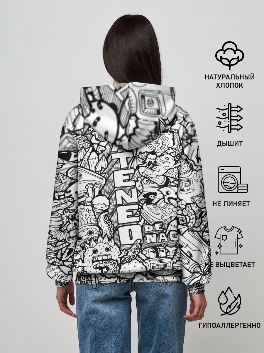 Женское худи / Doodle граффити