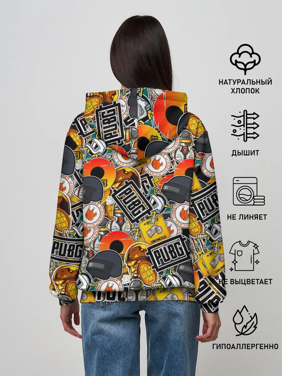 Женское худи / PUBG STICKER