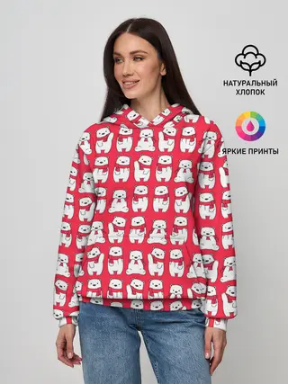 Женское худи / Мишки в шарфиках