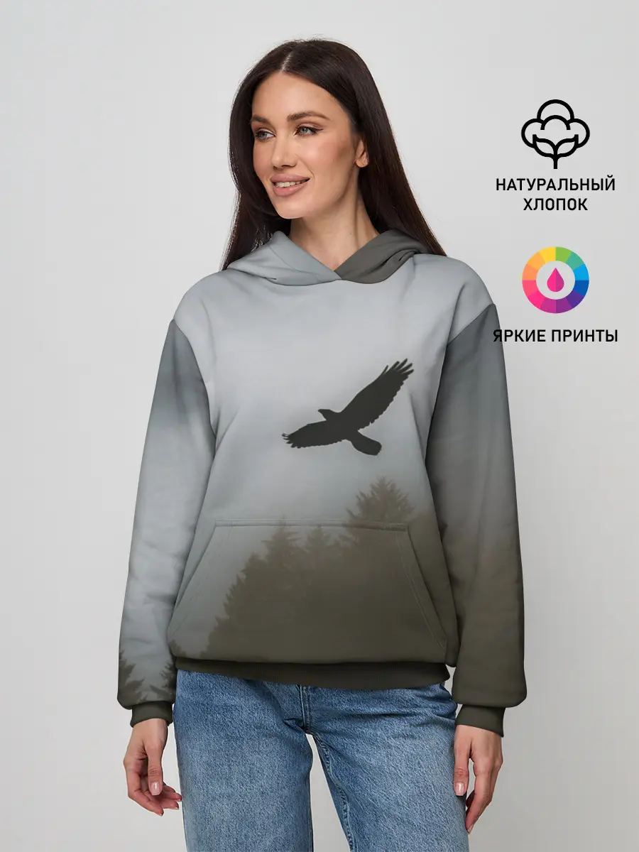 Женское худи / Орёл над лесом