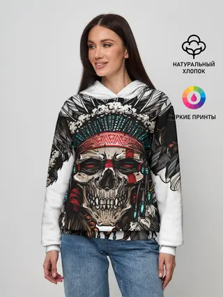 Женское худи / Череп индейца