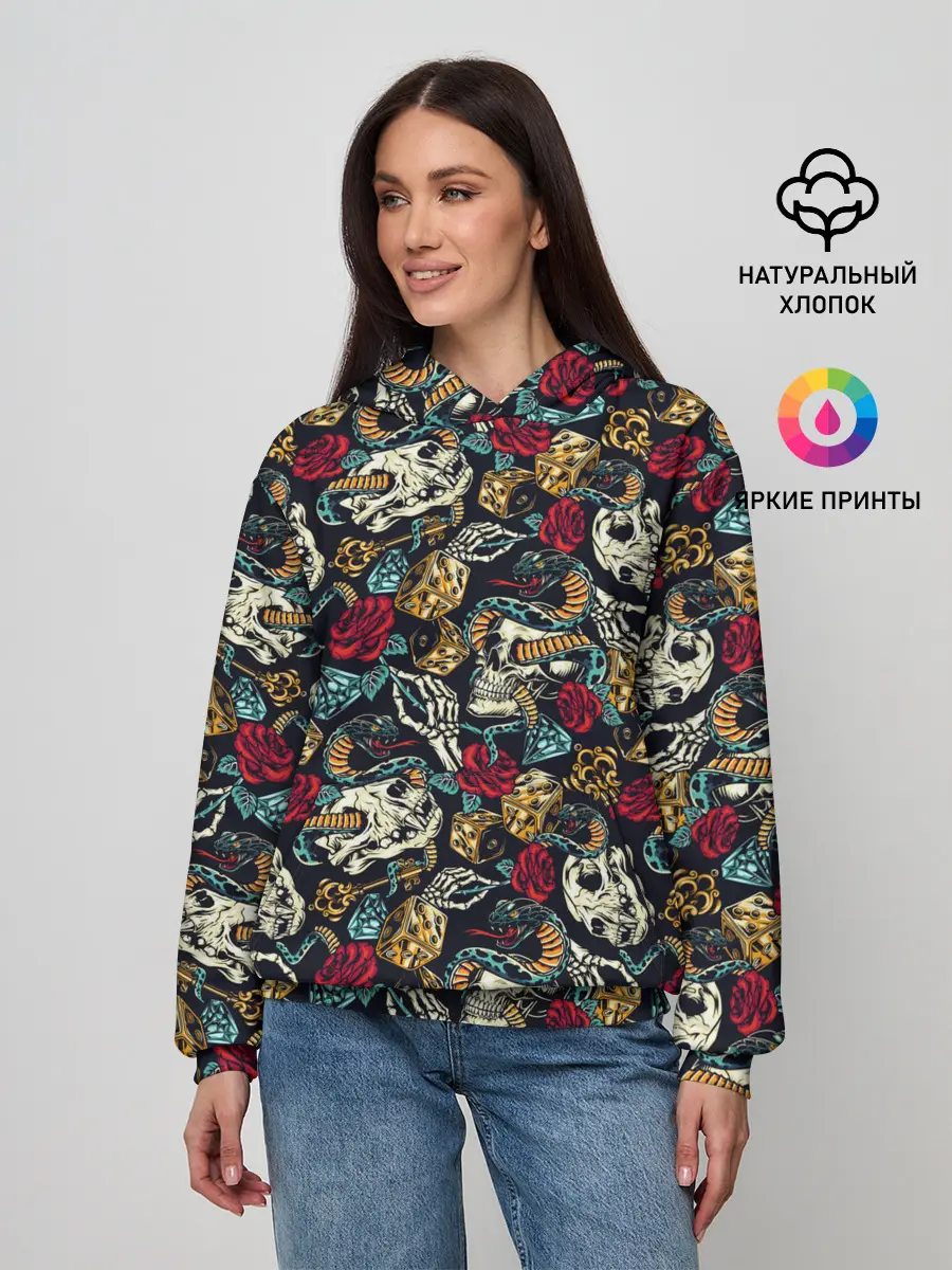 Женское худи / Hardcore tattoo