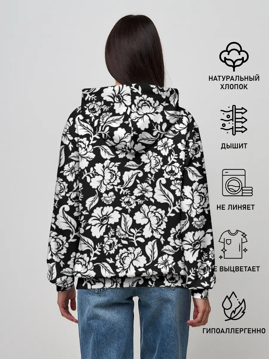 Женское худи / White flowers