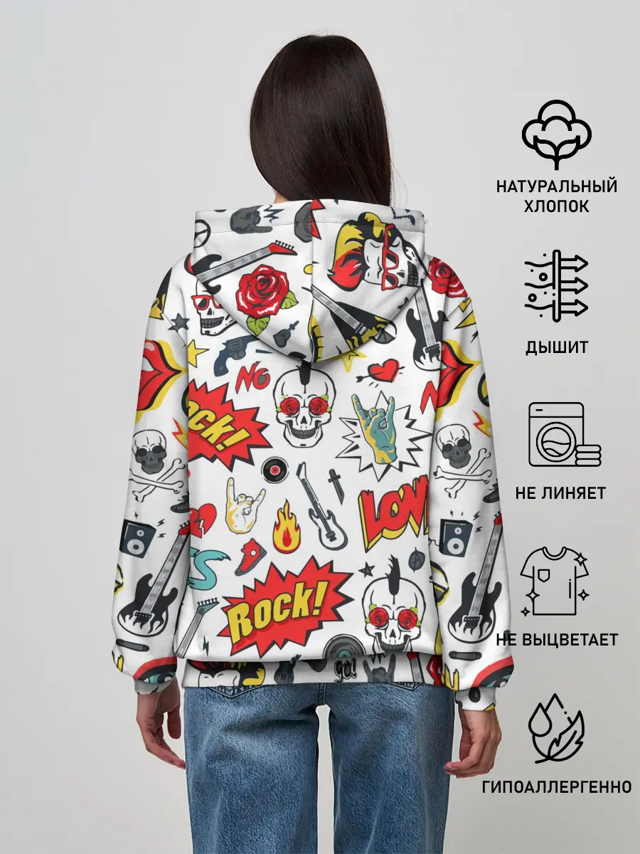 Женское худи / Я ЛЮБЛЮ РОК