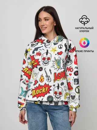 Женское худи / Я ЛЮБЛЮ РОК