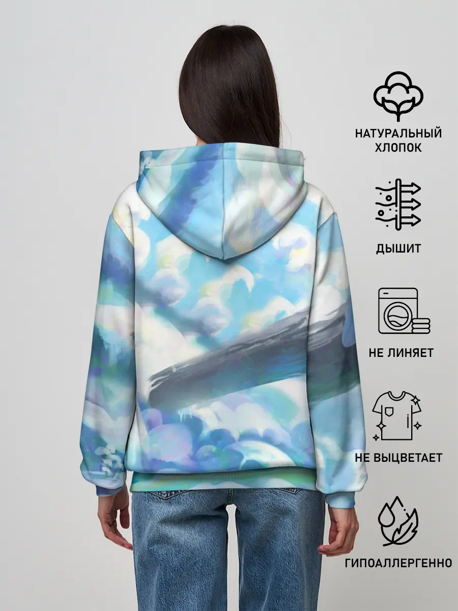 Женское худи / Снежный котенок