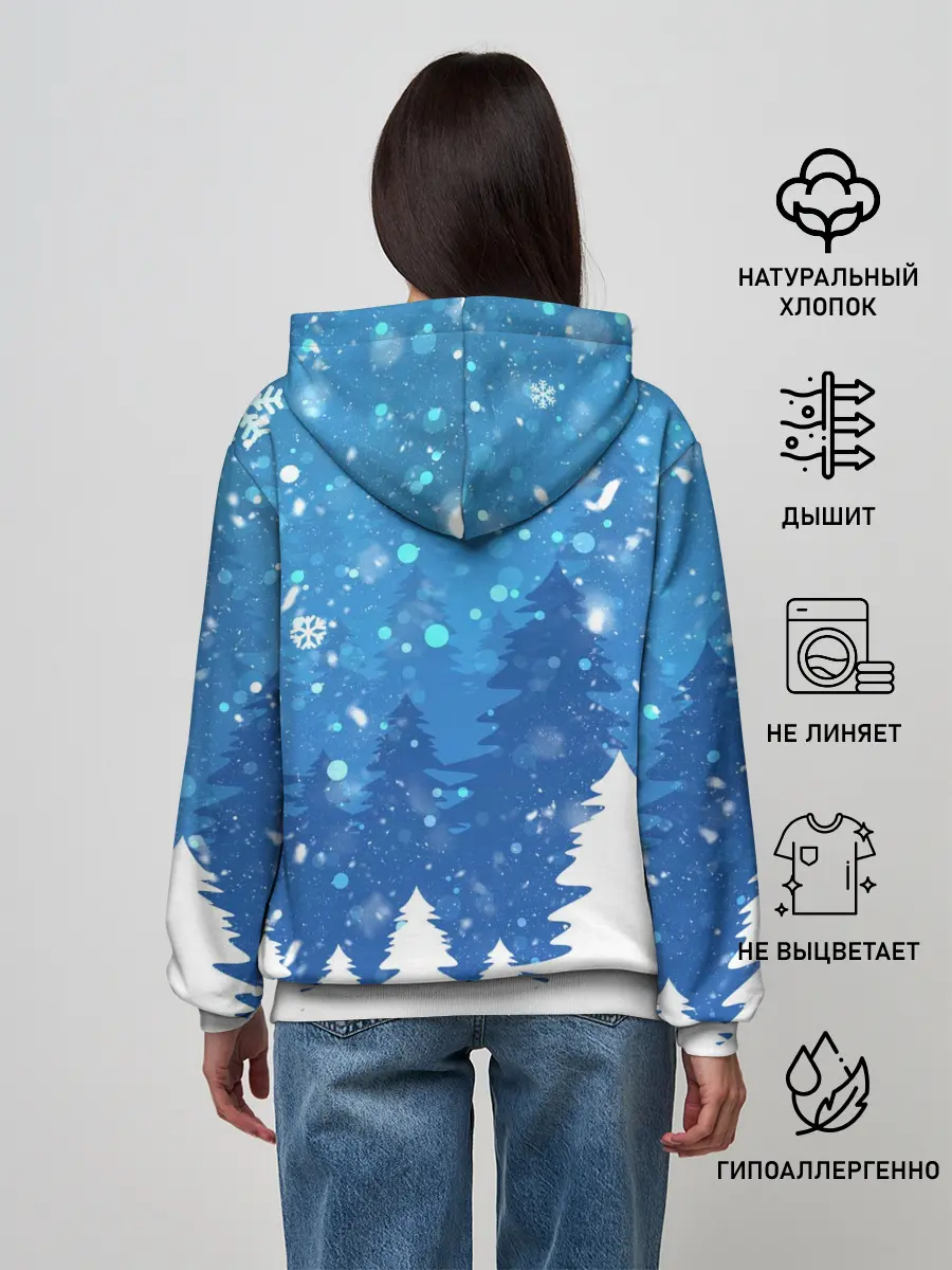 Женское худи / Новогодний Манкрафт на коне