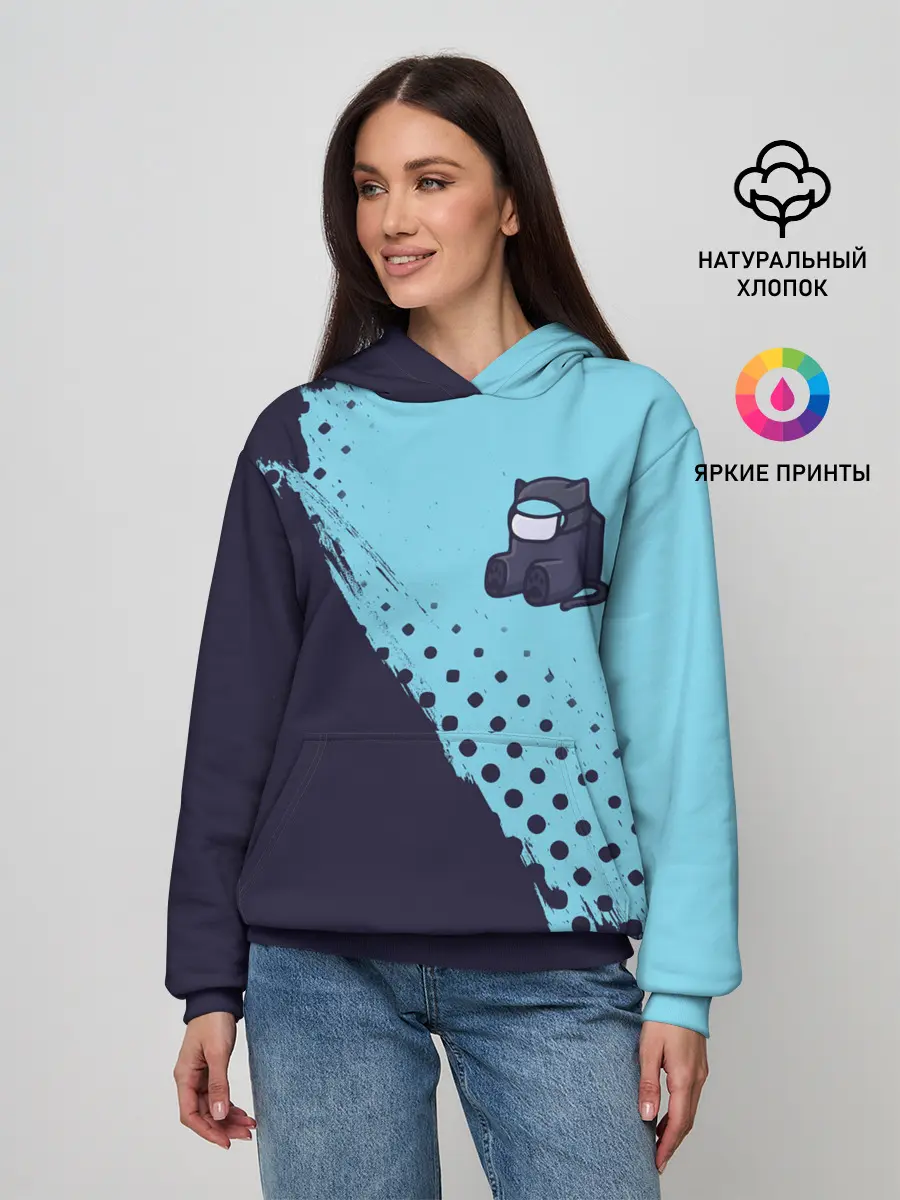 Женское худи / AMONG US - Черный Котик