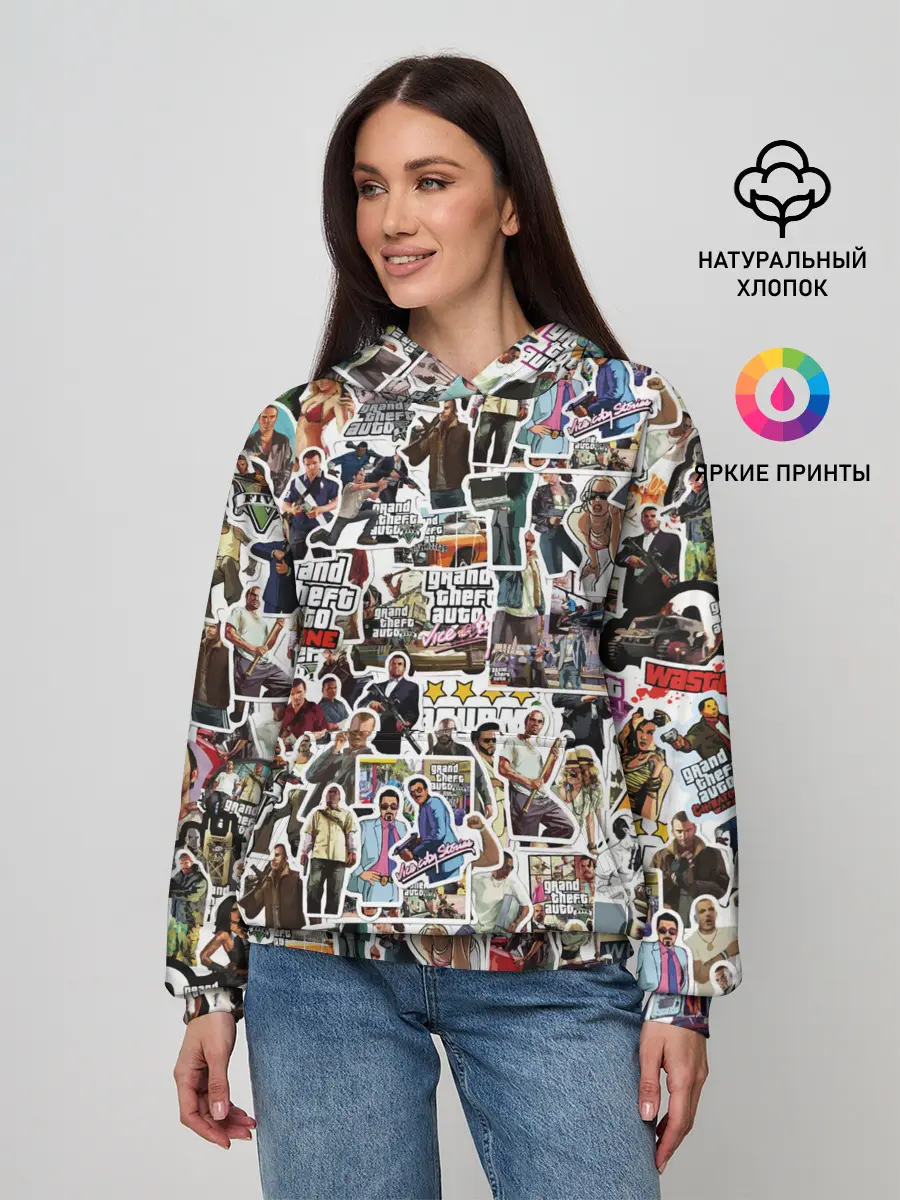 Женское худи / GTA Sticker Bombing