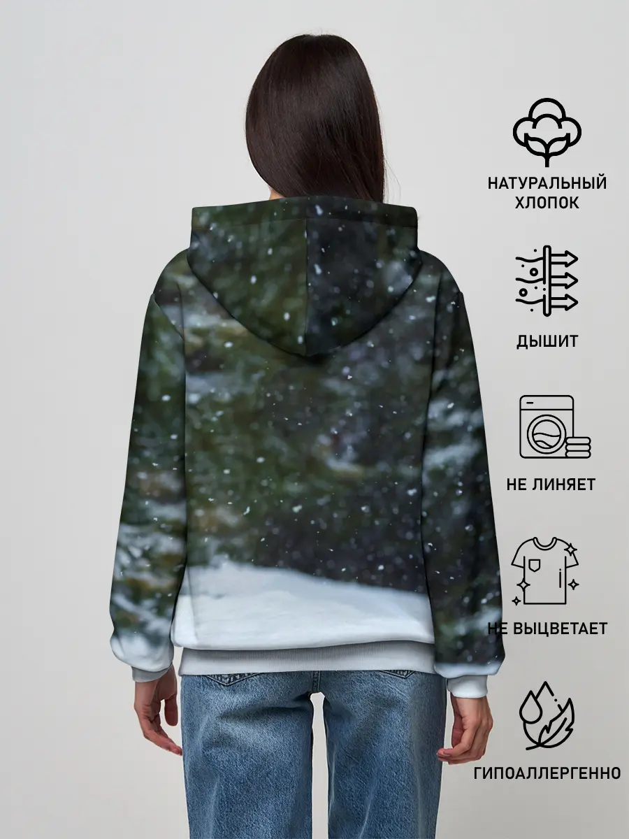 Женское худи / Лиса в зимнем лесу