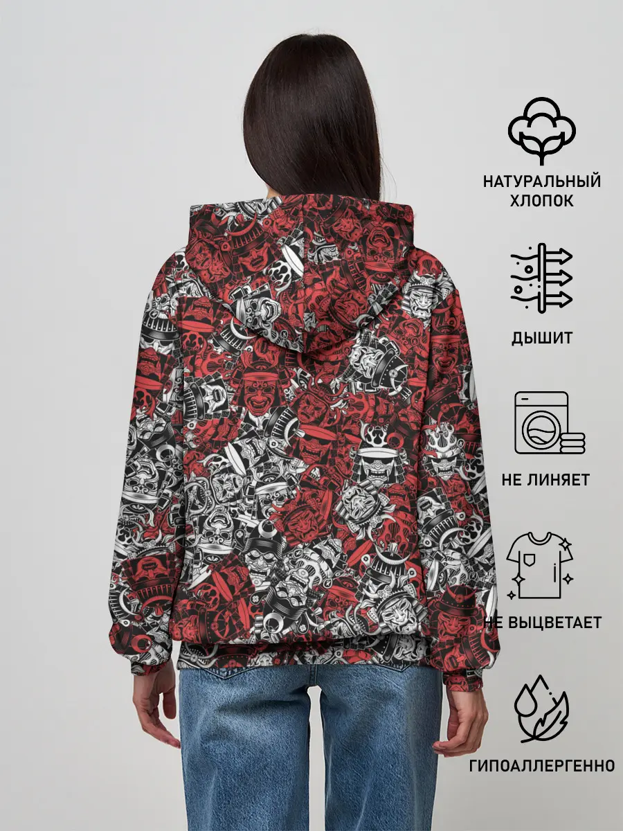 Женское худи / Красные и Белые самураи