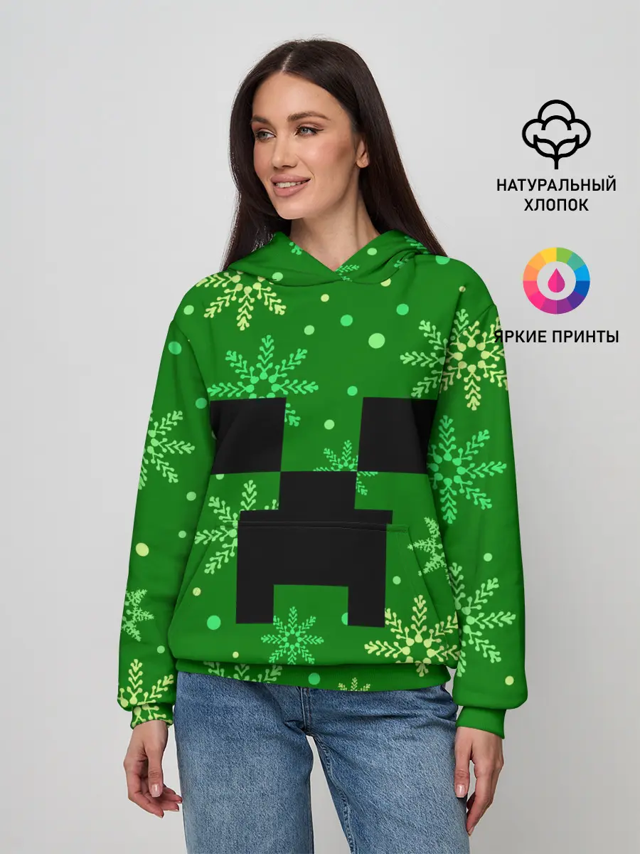 Женское худи / ЗИМНИЙ MINECRAFT