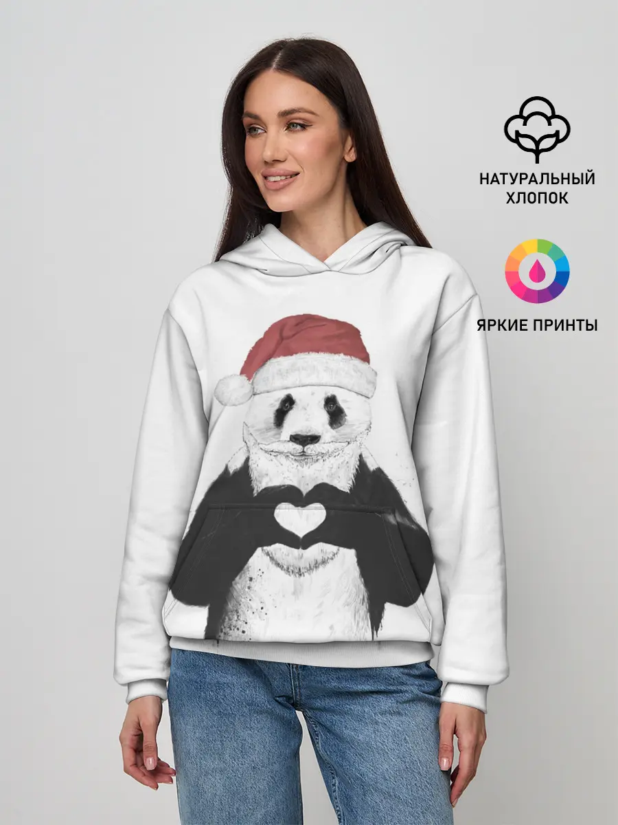Женское худи / Панда Клаус
