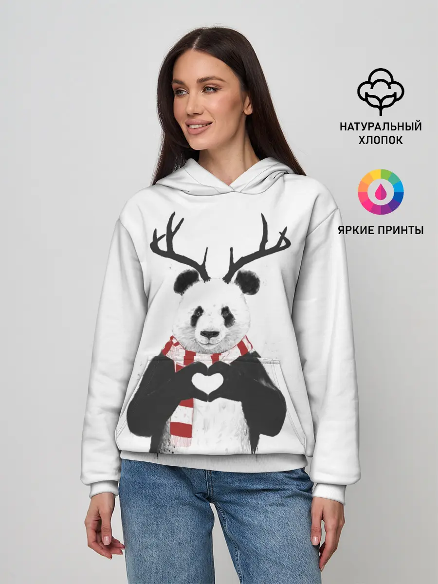 Женское худи / Новогодний Панда
