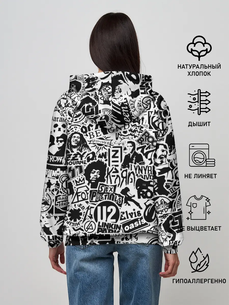 Женское худи / Rock Band Logos