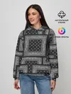 Женское худи / 3D Бандана v.black