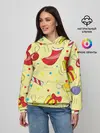 Женское худи / Новогодний узор на желтом фоне