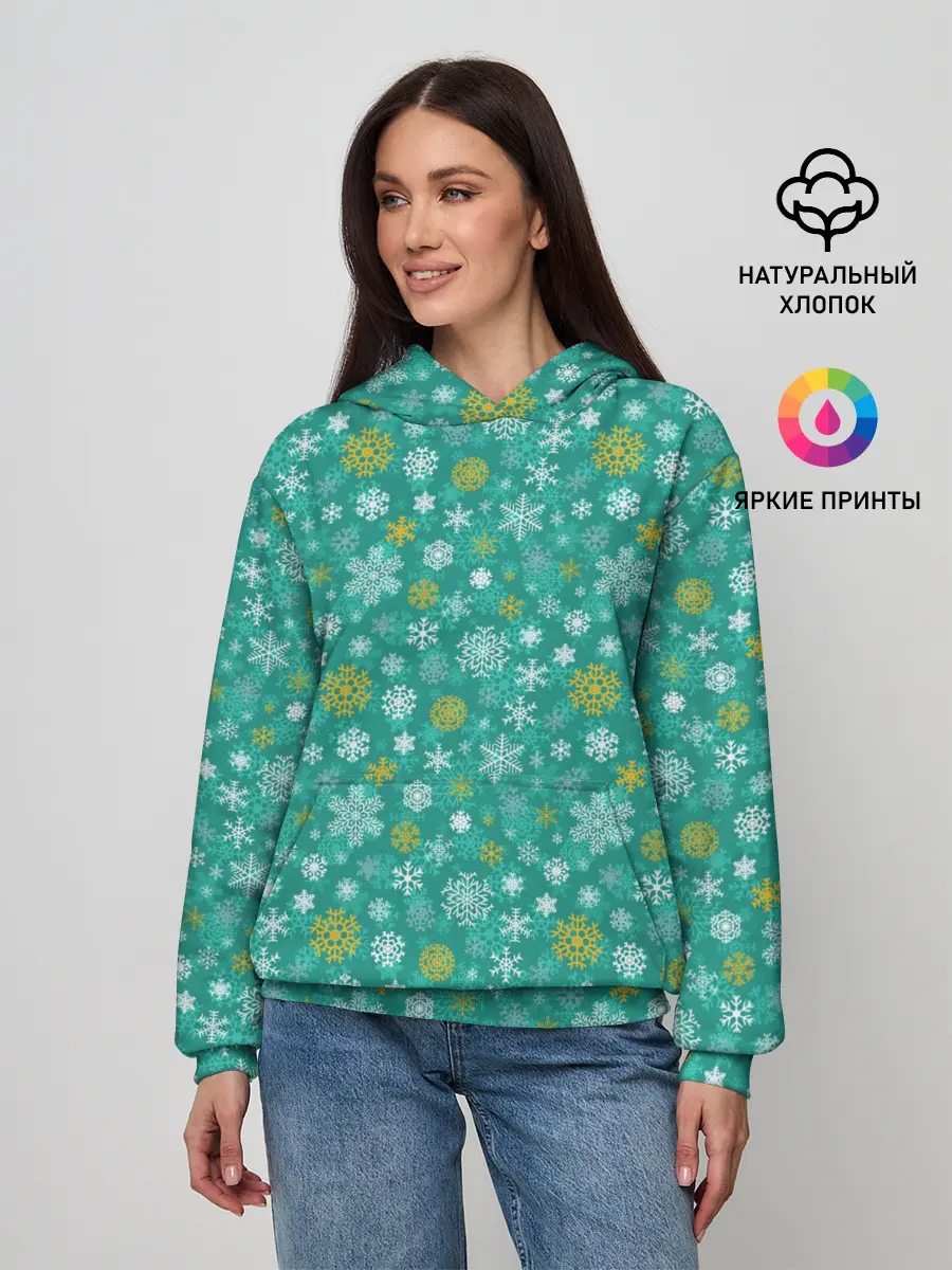 Женское худи / Снежинки