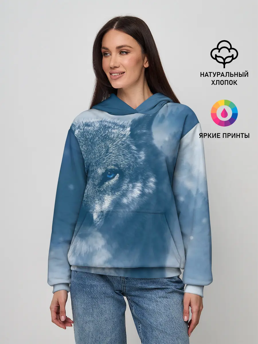 Женское худи / Красивый волк