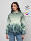 Женское худи / акварельный лес градиент