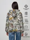 Женское худи / желто-серый каменный узор