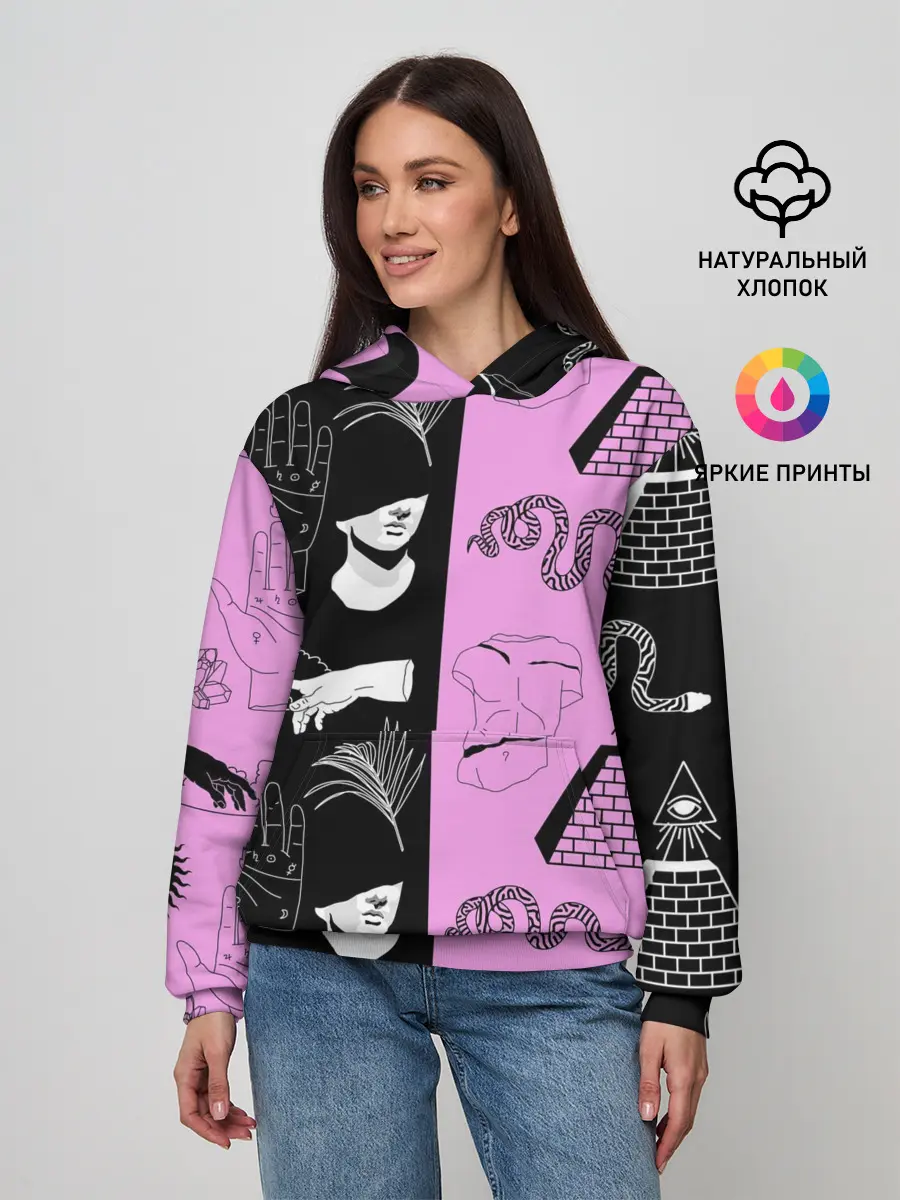 Женское худи / руки, статуи