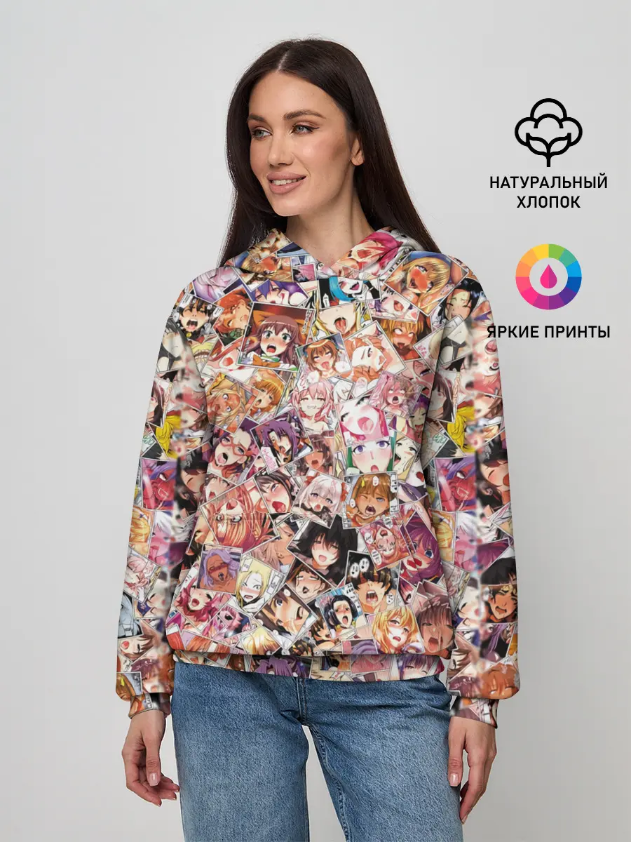 Женское худи / Яркий паттерн АХЕГАО