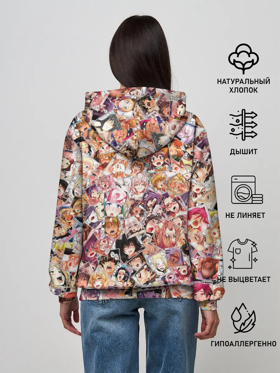 Женское худи / Яркий паттерн АХЕГАО