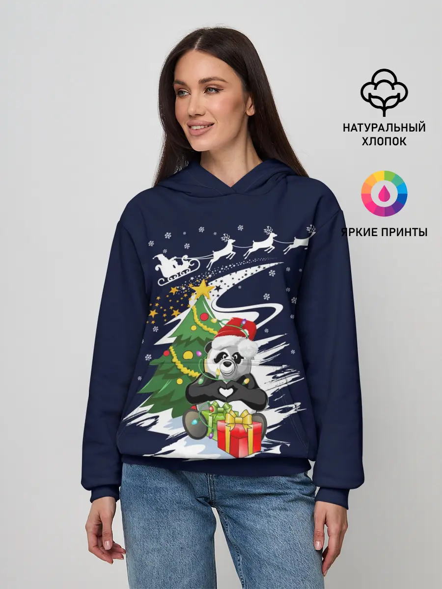 Женское худи / Рождественская Панда