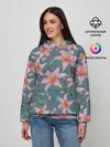 Женское худи / Лилии на сером фоне
