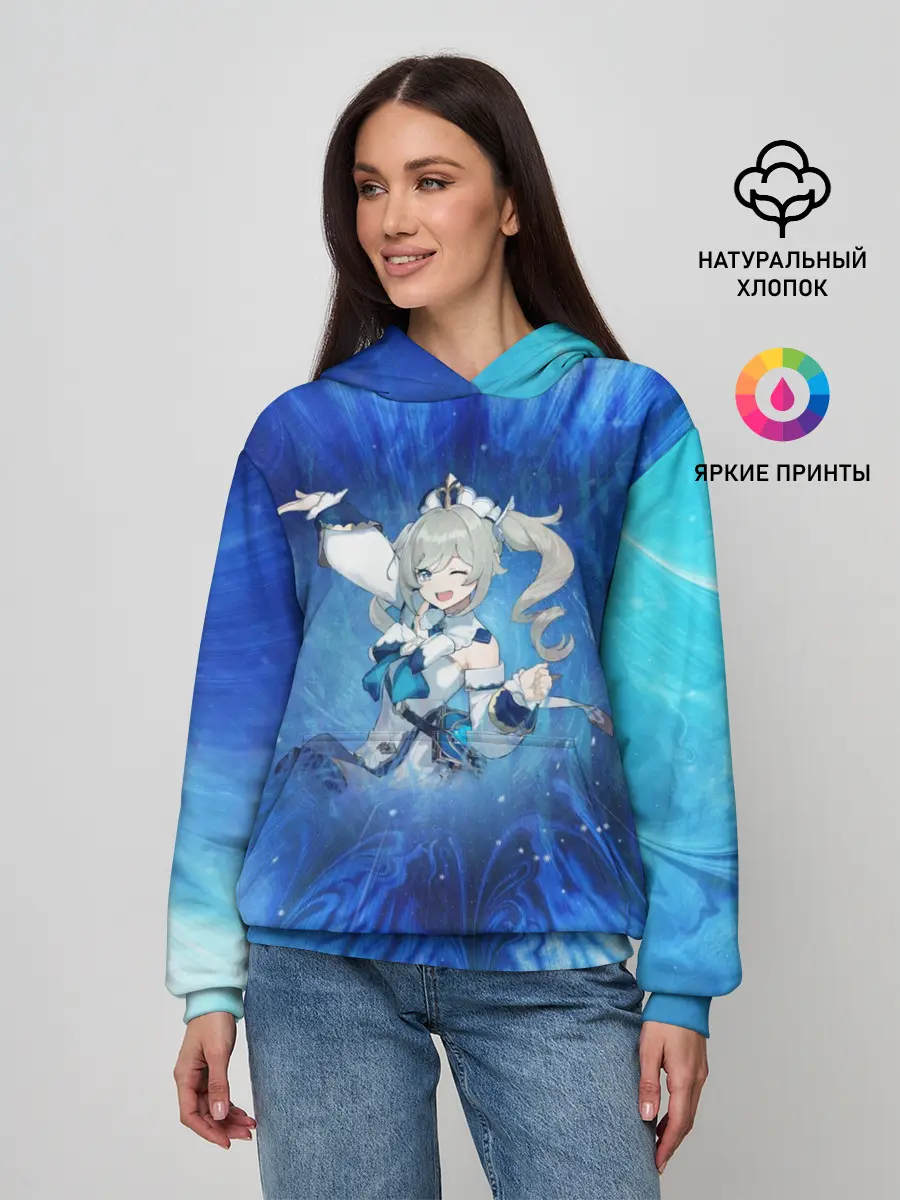 Женское худи / Барбара. Genshin Impact