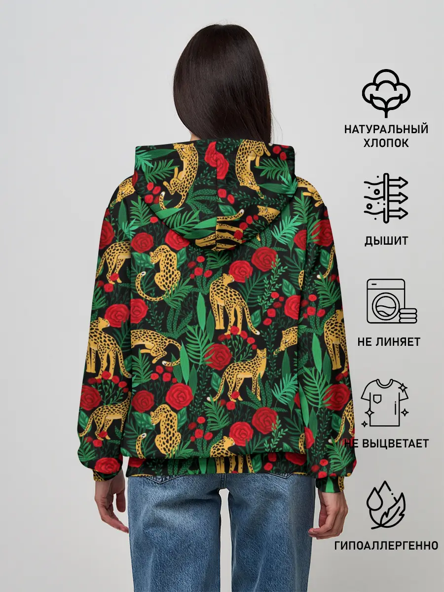 Женское худи / Leopards | Леопардовый Паттерн