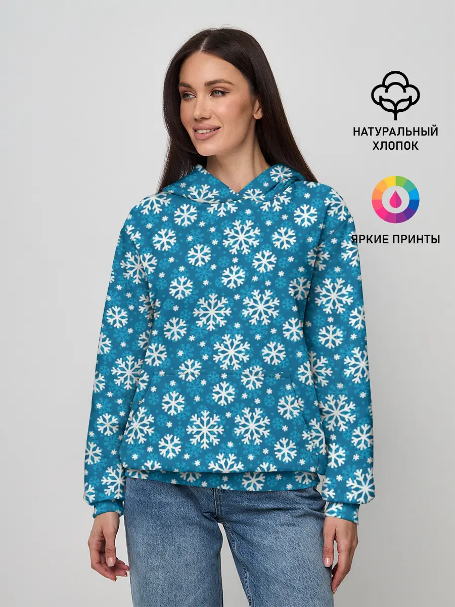 Женское худи / Снежинки