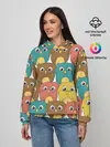 Женское худи / Разноцветные совы
