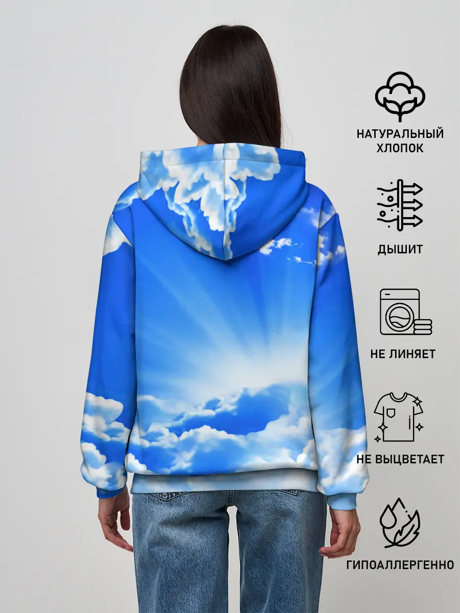 Женское худи / Кот в облаках