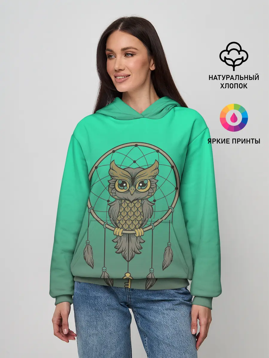 Женское худи / сова ловец снов